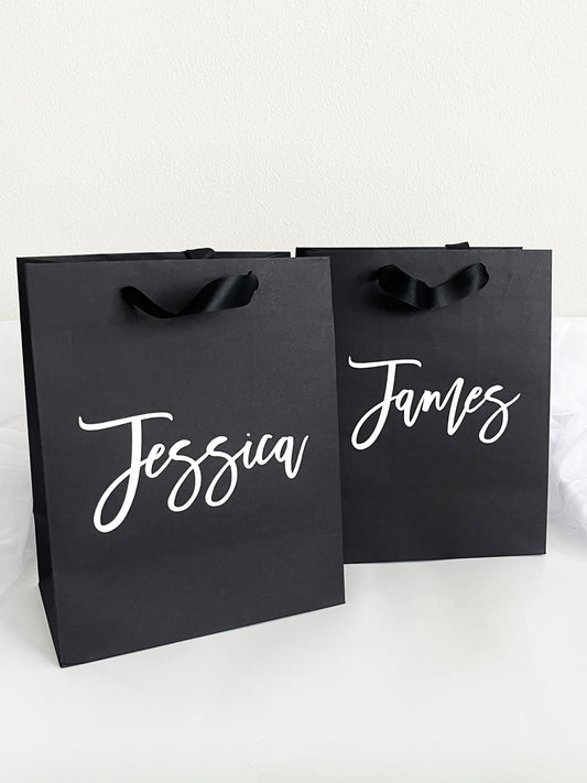 Custom Gift Paper Shopping Bags - Custome Gift Bags  -Wedding Gift Bag - Custom Bridal Party Gift bag -Wedding Bags 8x5x10