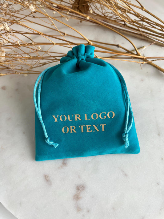 5x6 in 50 pcs Custom Logo Velvet Drawstring Pouch: Personalized Favor Bags