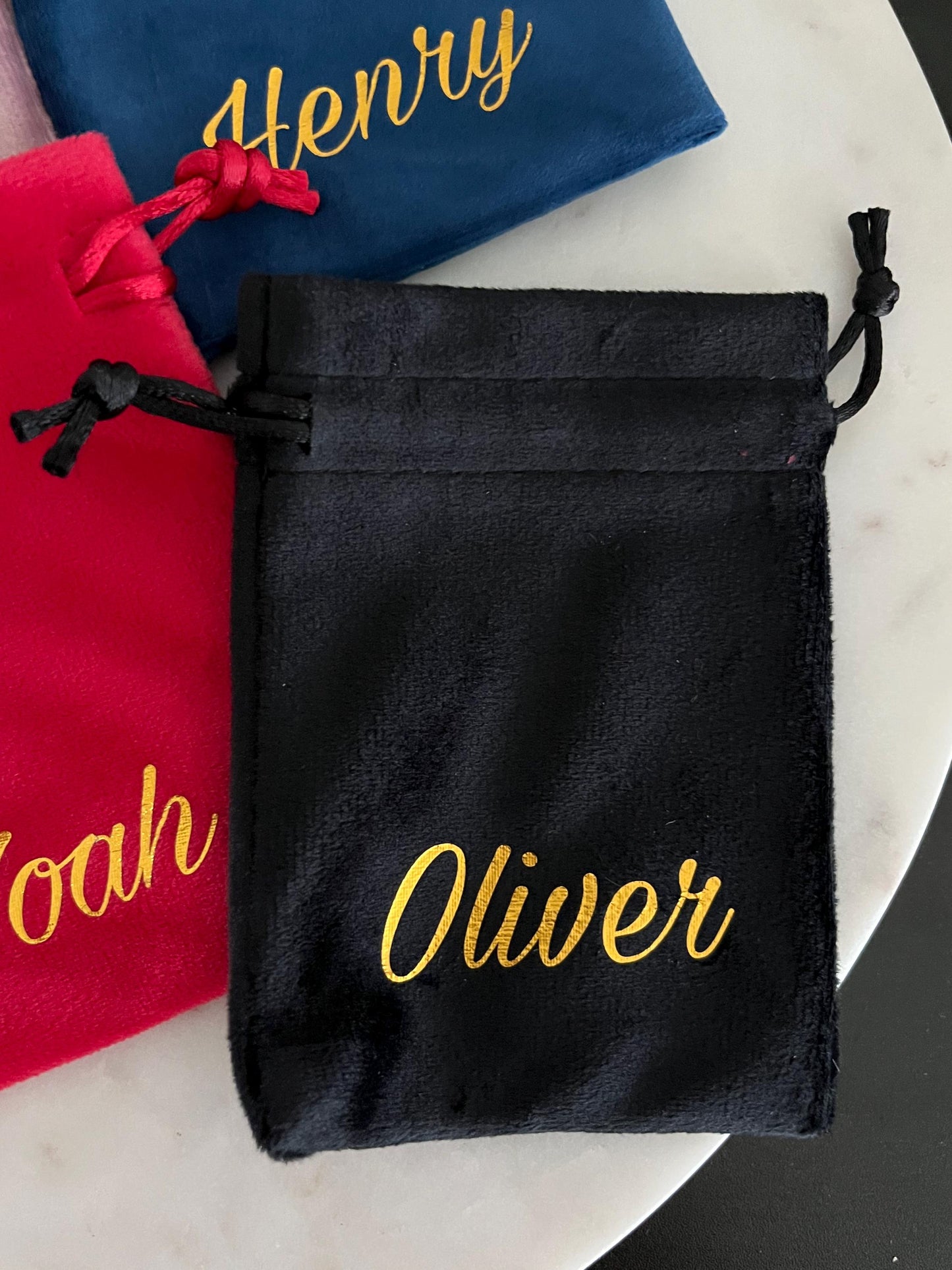 Personalized 4×5 Velvet Drawstring Bag – Custom Jewelry Pouch for Bridesmaids