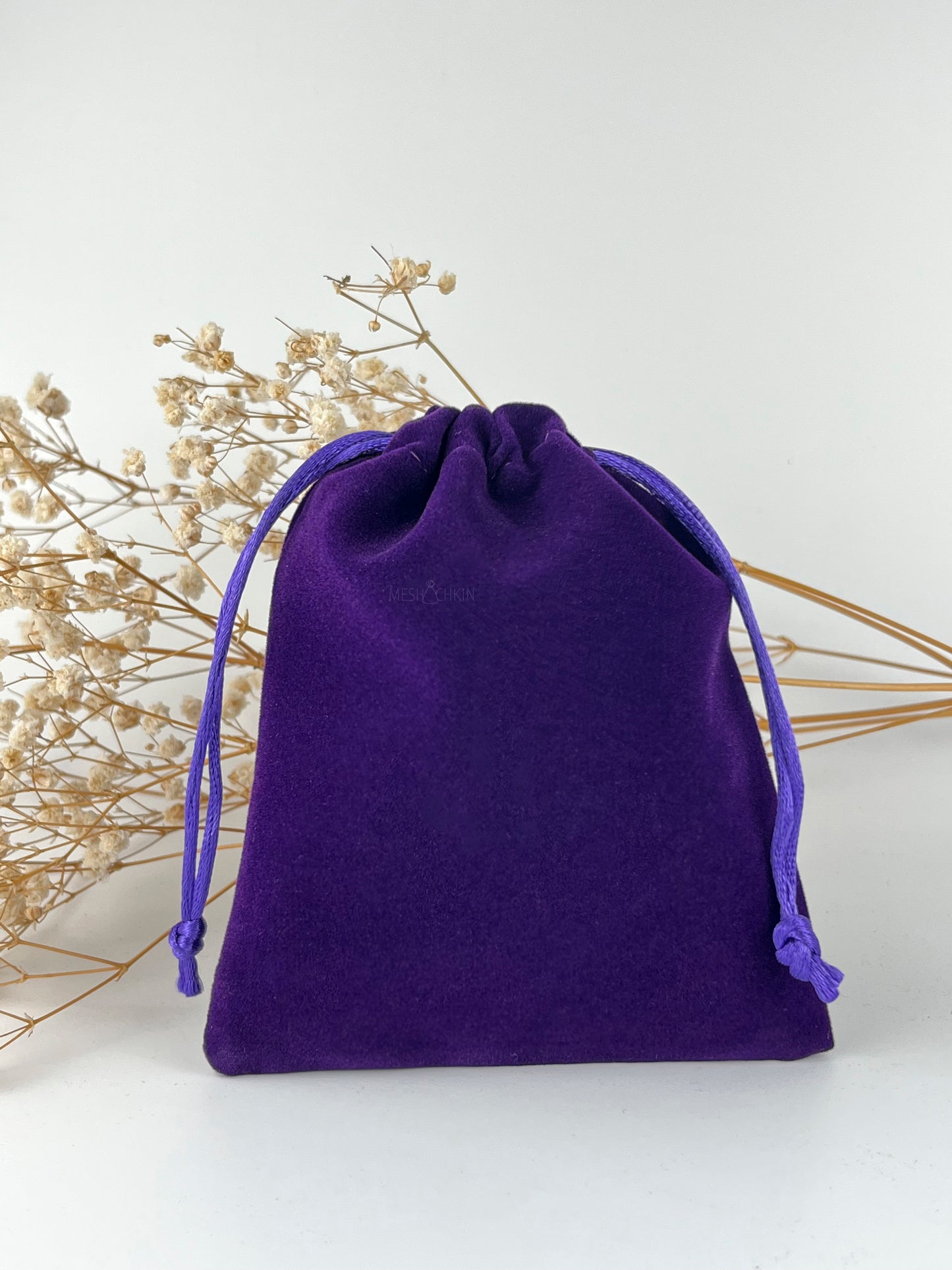 50 pcs 4x5 in Purple Velvet Custom Text Jewelry Bags: Personalized Drawstring Pouch