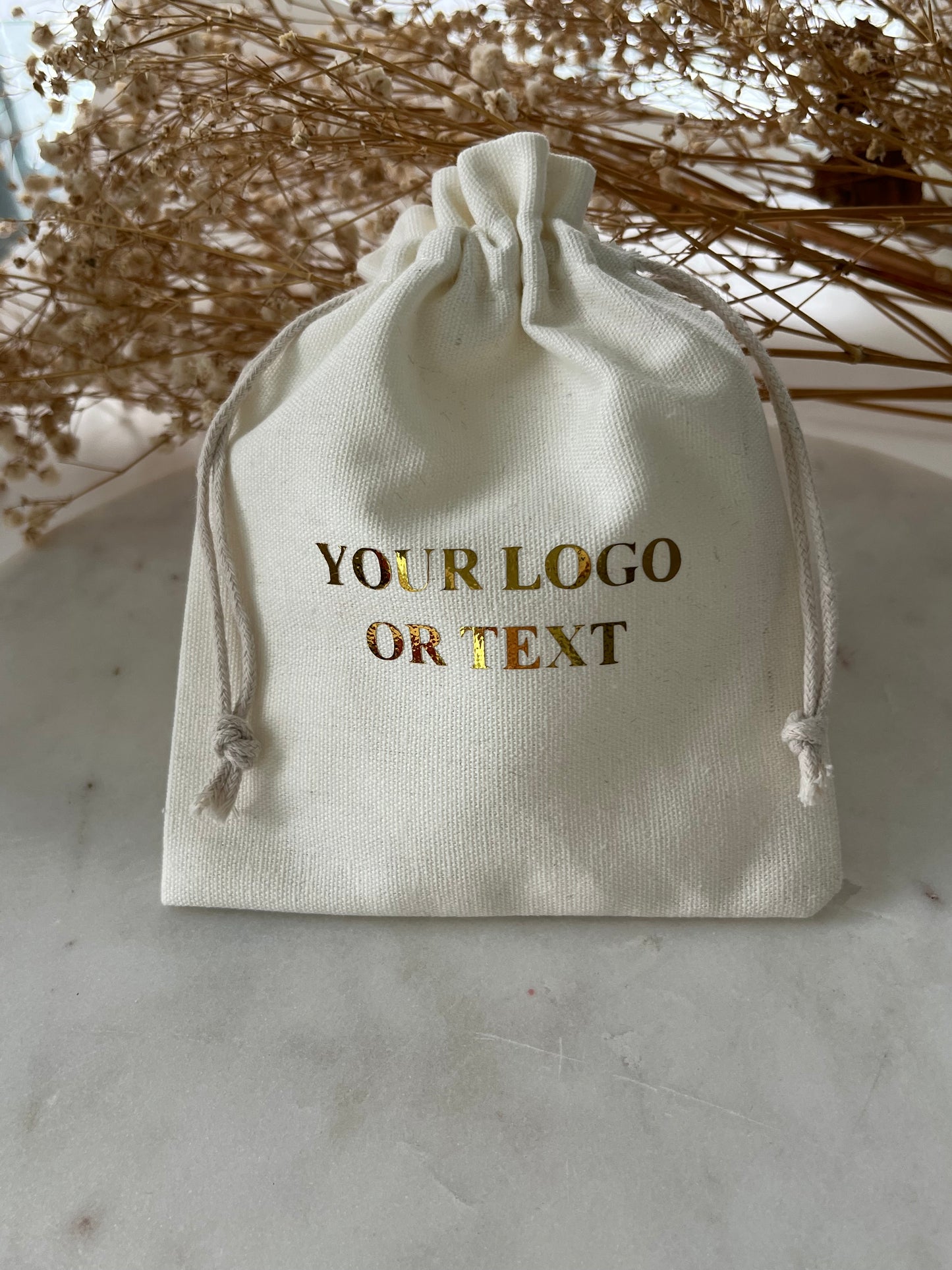 5x6 Custom Logo Burlap Drawstring Pouch: Wedding Favor Gift Bag