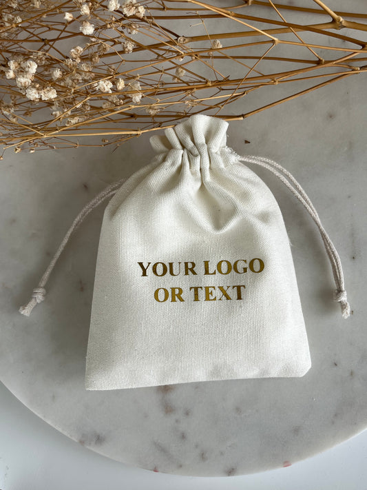 5x6 Custom Logo Burlap Drawstring Pouch: Wedding Favor Gift Bag