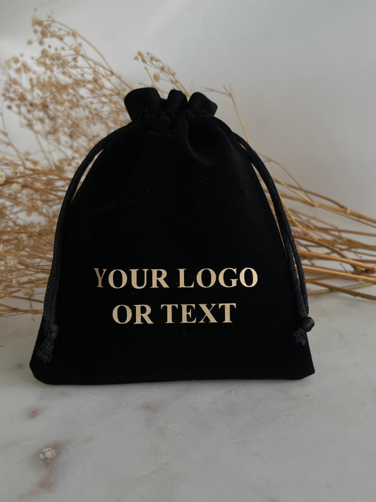 5x6 in 50 pcs Black Velvet Pouches, Velvet Pouches , Wedding Favor, Jewelry Gift Bags, Custom Text Mini Bags, Custom Logo Drawstring Bag