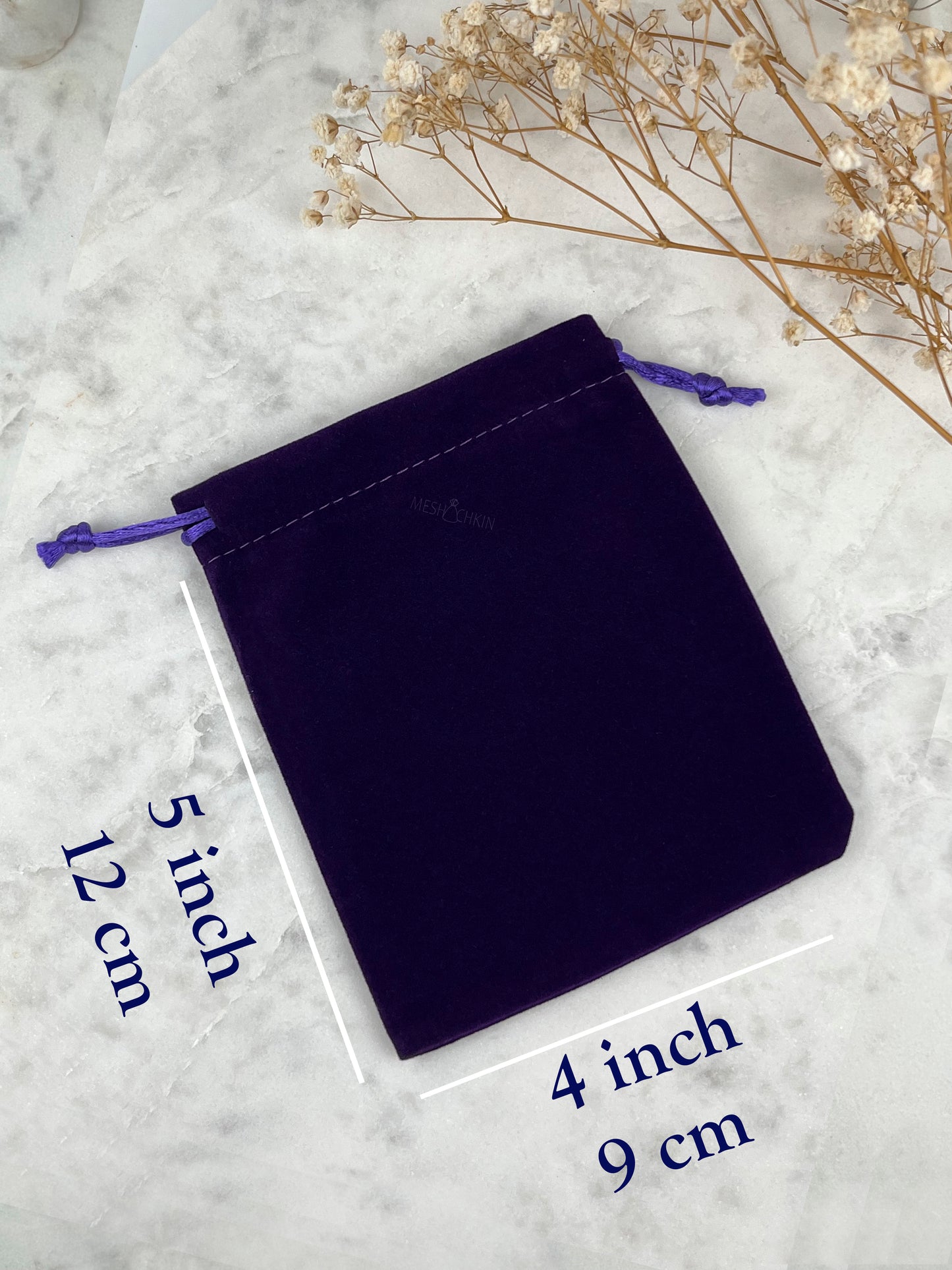 50 pcs 4x5 in Purple Velvet Custom Text Jewelry Bags: Personalized Drawstring Pouch