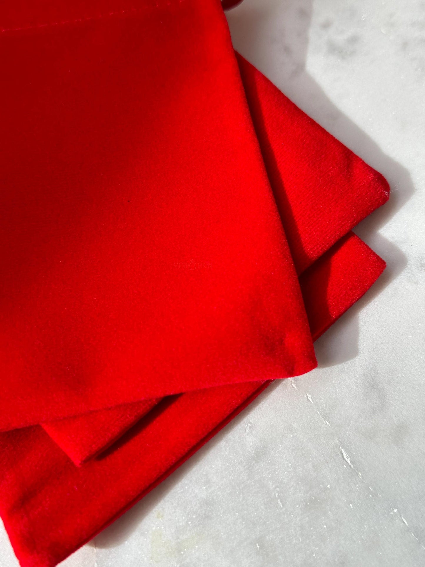 50 pcs 4x5 in Red Velvet Custom Text Jewelry Bags: Personalized Drawstring Pouch