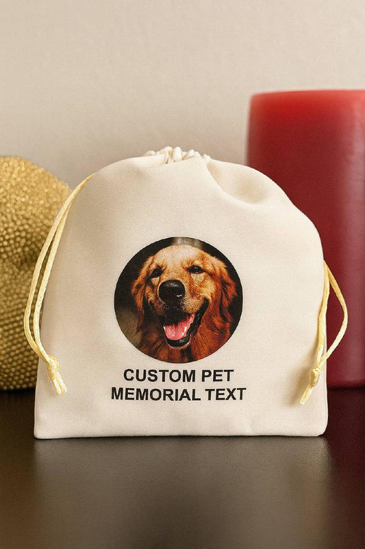 Personalized Velvet Pet Cremation Urn Bag: Dog, Cat Ashes Keepsake