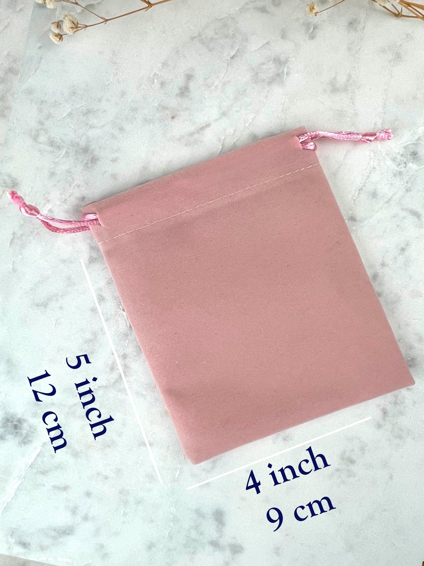 50 Custom Logo Pink Velvet Jewelry Bags: Personalized Drawstring Pouch