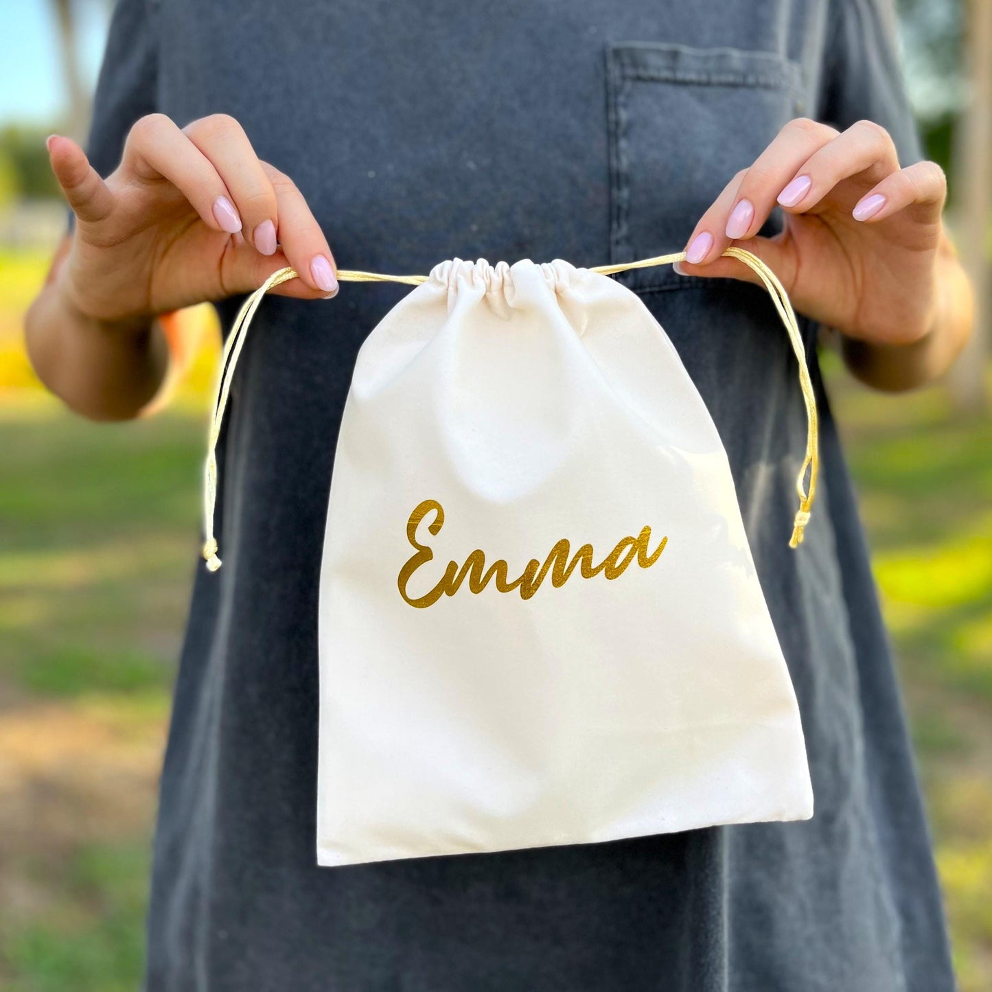 Personalized Velvet Drawstring Bag: Custom Name Bridesmaid Favor, 8x10 inches