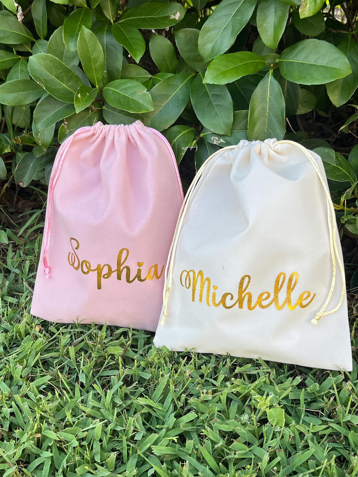 Personalized Velvet Drawstring Bag: Custom Name Bridesmaid Favor, 8x10 inches