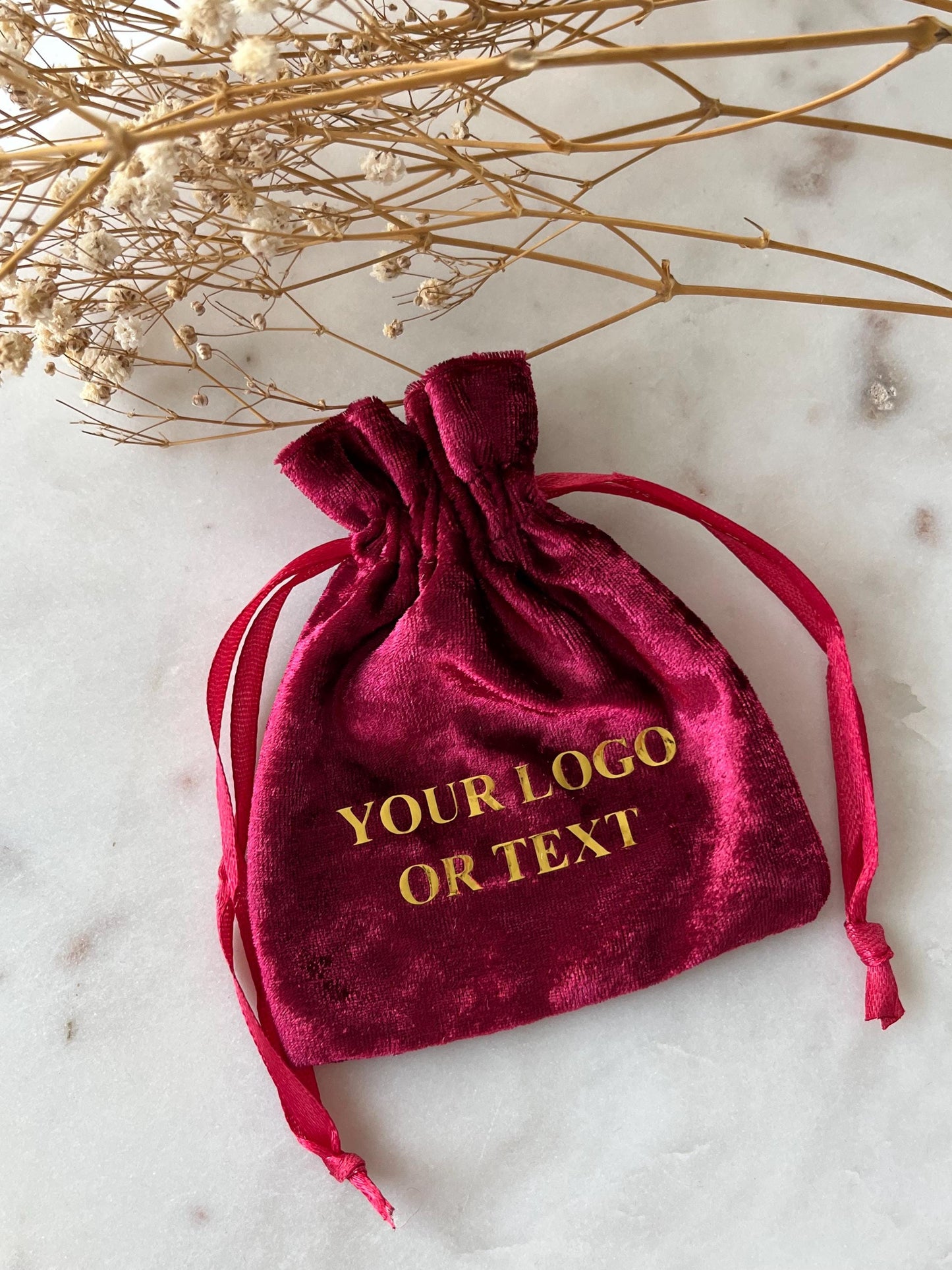 50 pcs Custom Logo Velvet Pouches, 4x5 inch Black Pouches , Custom Text Gift Bags, Wedding Gift Mini Bags, Burgundy Drawstring Bag