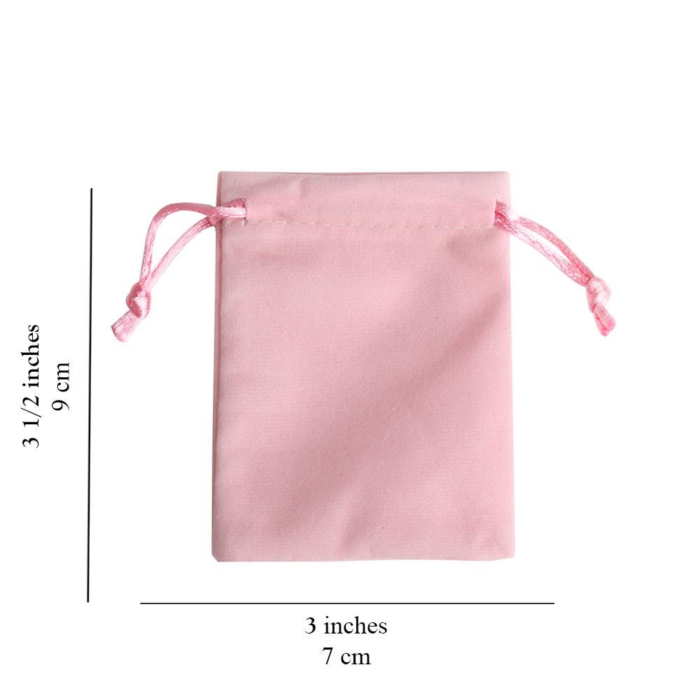 50 Custom Logo Pink Velvet Jewelry Bags: Personalized Drawstring Pouch