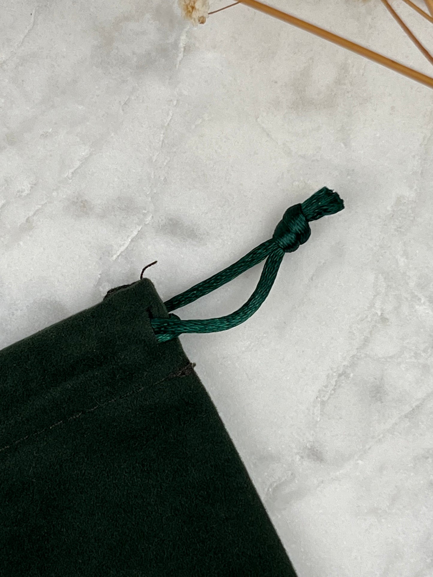 50 pcs 3x3.5 in Green Velvet Custom Text Jewelry Bags: Personalized Drawstring Pouch