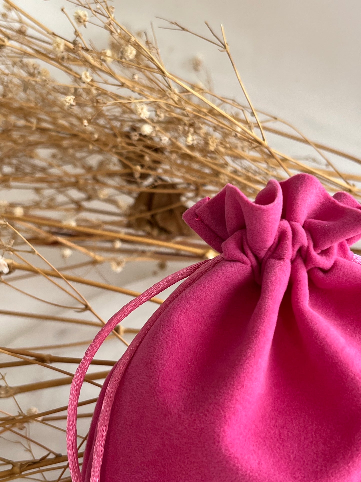 5x6 in 50 pcs Custom Logo Dark Pink Velvet Drawstring Pouch: Personalized Favor Bags