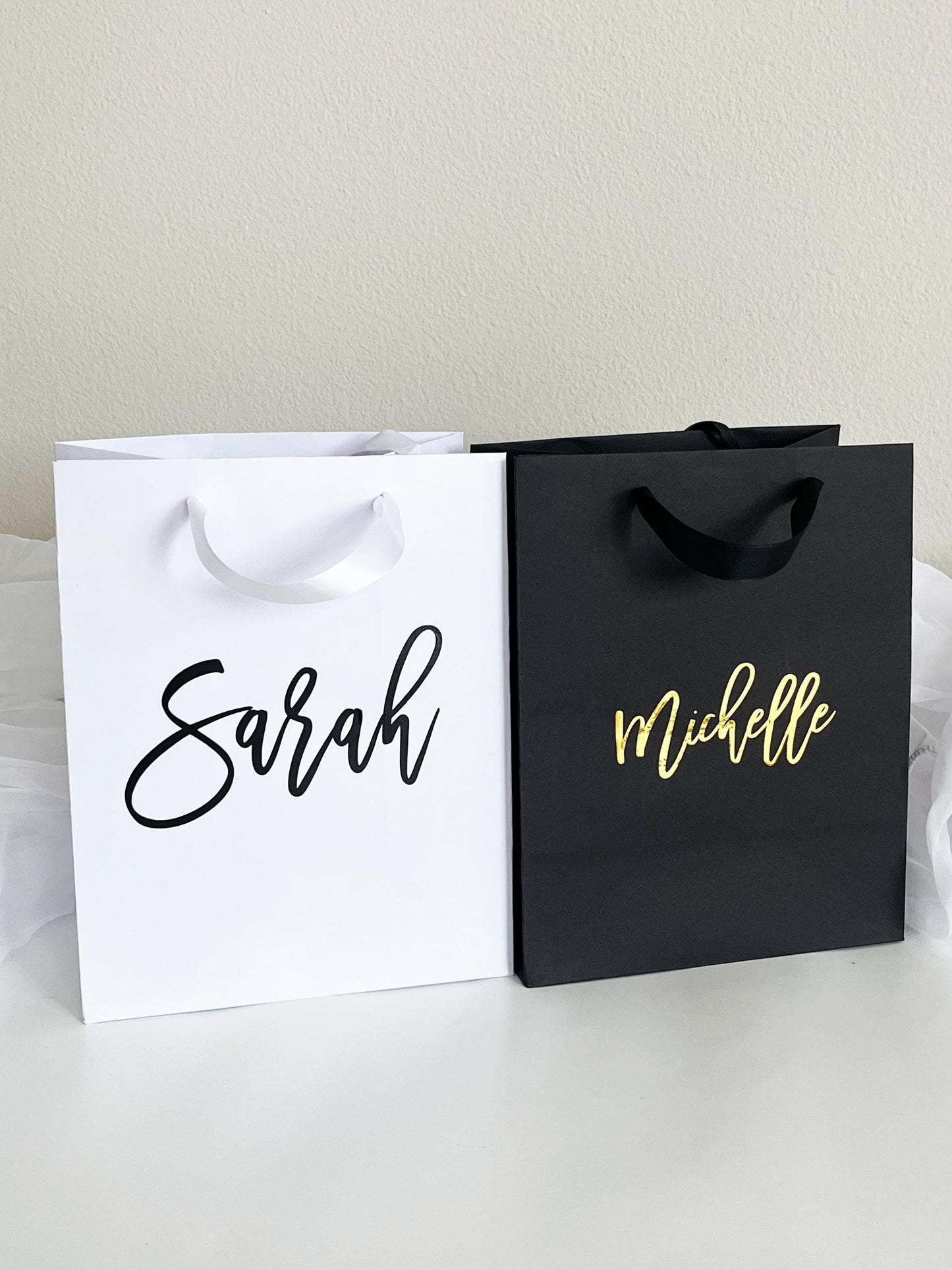 Custom Gift Paper Shopping Bags - Custome Gift Bags  -Wedding Gift Bag - Custom Bridal Party Gift bag -Wedding Bags 8x5x10