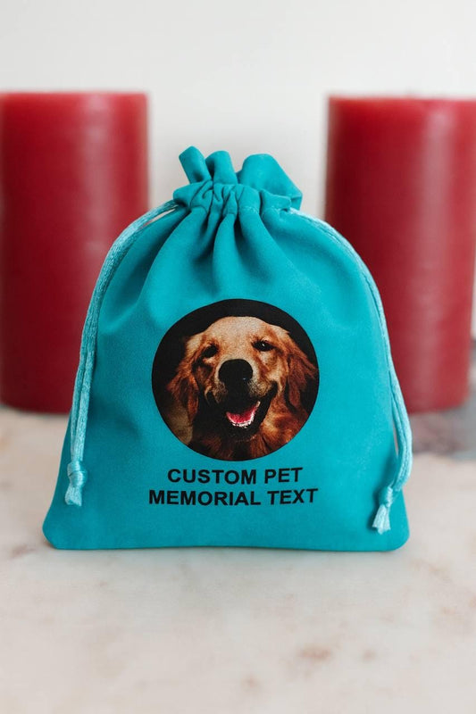 Personalized Velvet Pet Cremation Ashes Bag: Dog/Cat Memorial Keepsake