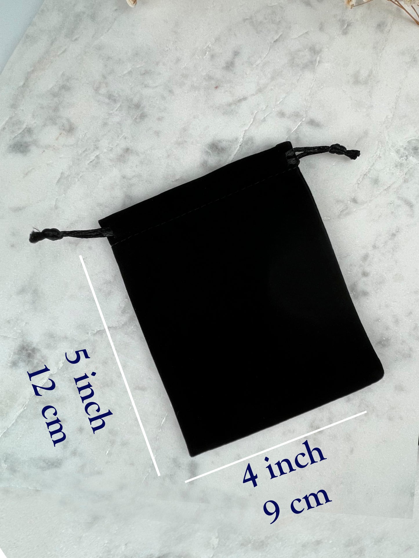 50 pcs 4x5 in Black Velvet Custom Text Jewelry Bags: Personalized Drawstring Pouch