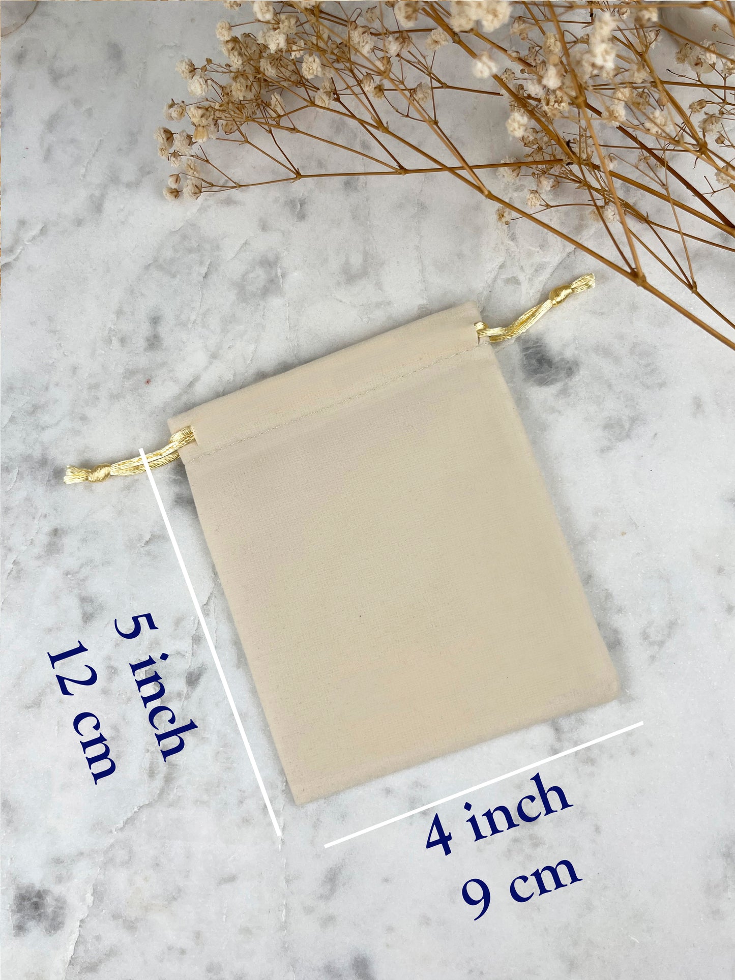 50 pcs 4x5 in Beige Velvet Custom Text Jewelry Bags: Personalized Drawstring Pouch